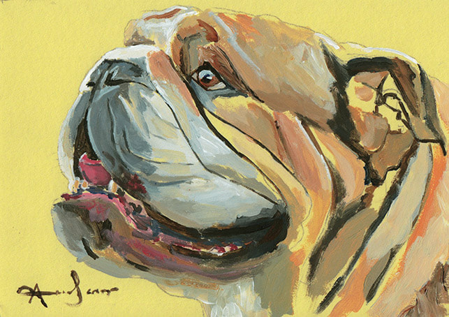 British Bulldog 45 minute acrylic painting