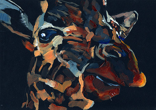 Giraffe wild animal 45 minute acrylic painting
