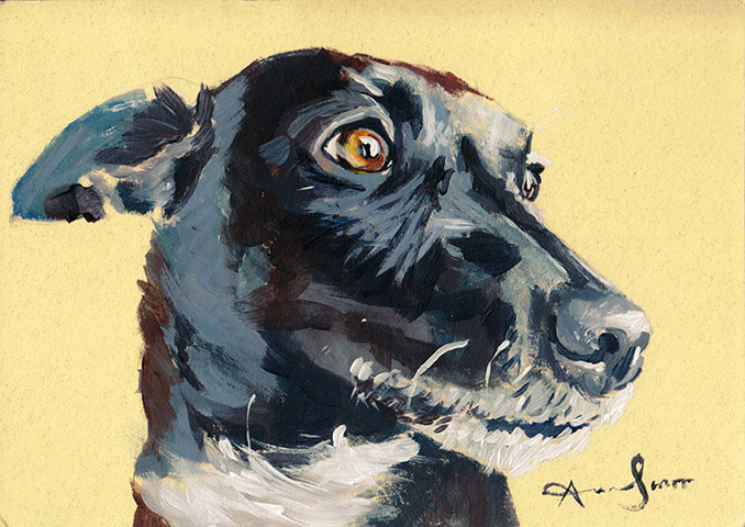 Patterdale terrier 45 minute acrylic painting