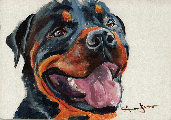 Rottweiler 2 45 minute acrylic painting