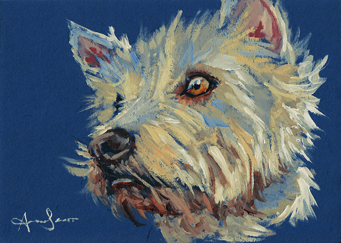 West Highland Terrier 45 minute acrylic painting