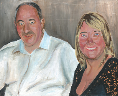 Couples portrait acrylic painting