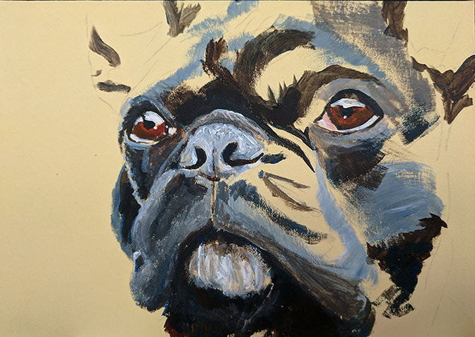 French Bulldog 45 minute acrylic painting