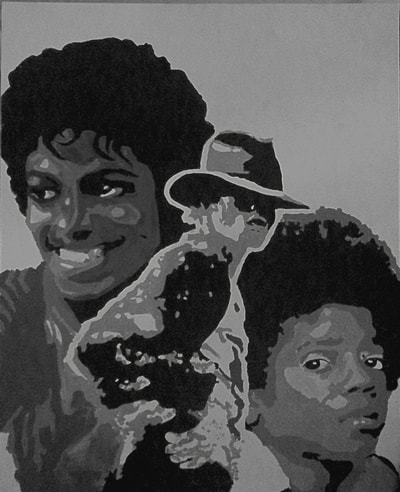 Michael Jackson through the years acrylic painting montage